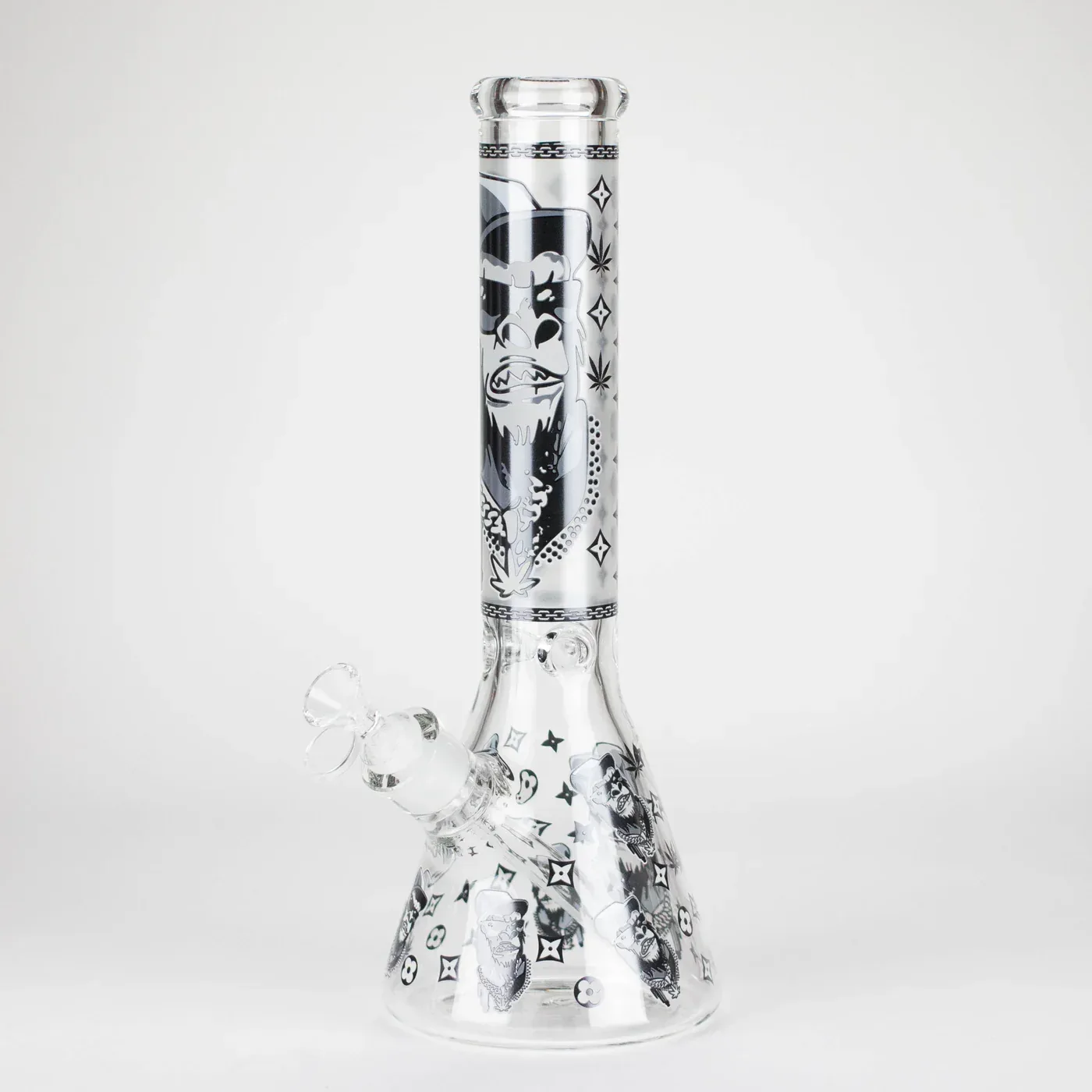 14" 7mm Gorilla Designs Glow In The Dark Beaker Bong
