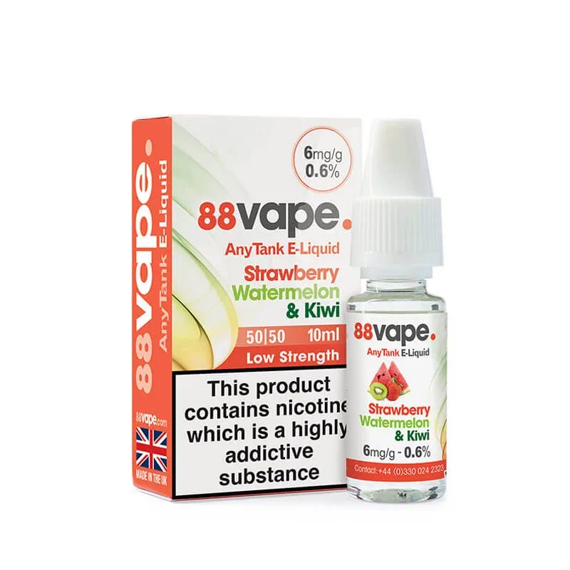 88Vape Any Tank Strawberry Watermelon & Kiwi 10ml E-Liquid - Image 2