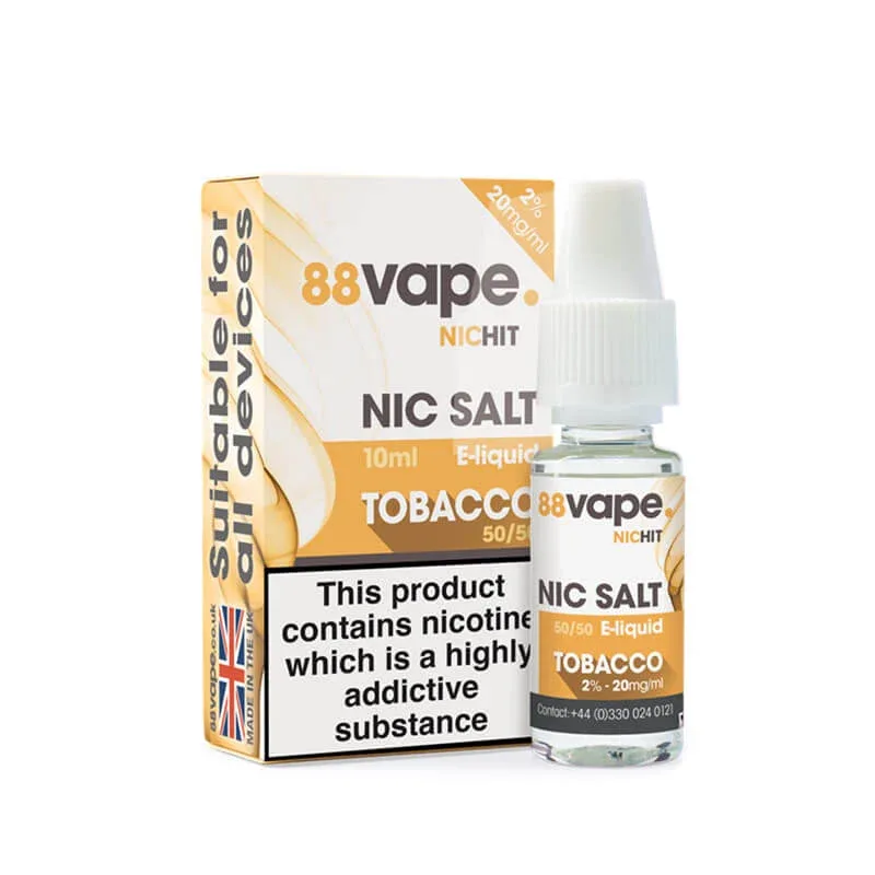 88Vape Nic Hit Tobacco Nic Salt 10ml E-Liquid- 20mg