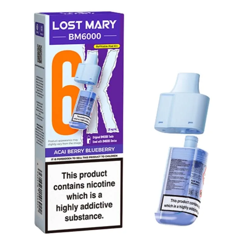 Acai Berry Blueberry BM6000 Prefilled Pods by Lost Mary (2ml + 10ml)