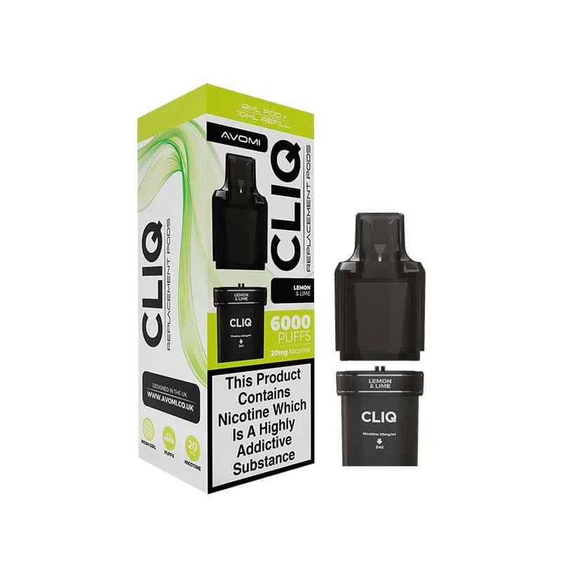 Avomi CLIQ Prefilled Vape Pod + Refill - Lemon & Lime