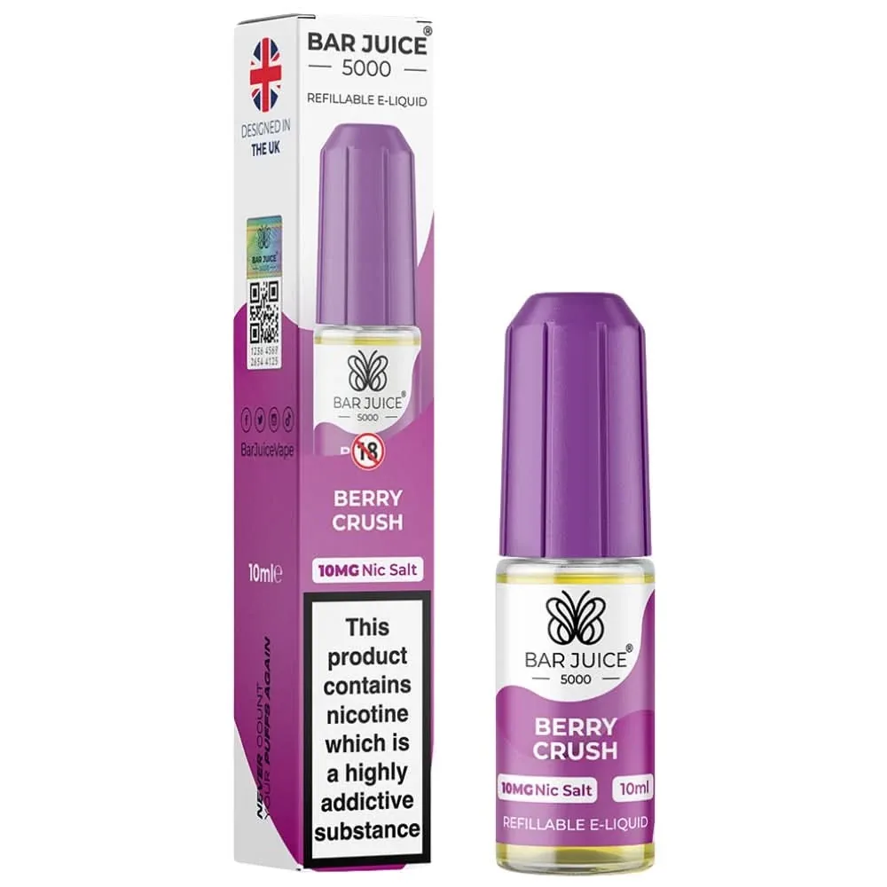 Berry Crush Nic Salt E-Liquid by Bar Juice 5000 (10ml)