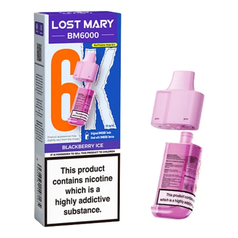 Blackberry Ice BM6000 Prefilled Pods by Lost Mary (2ml + 10ml)