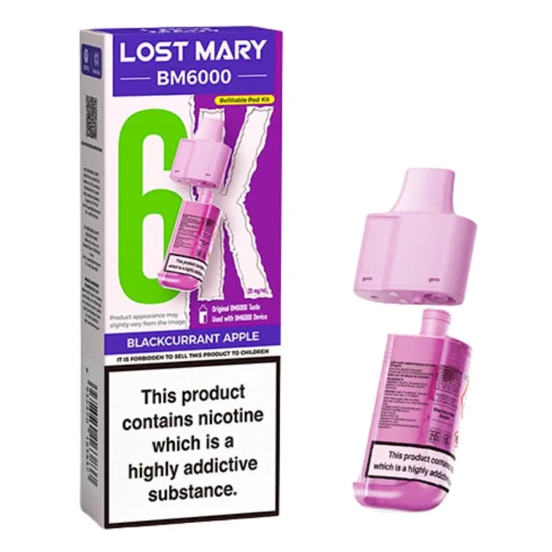 Blackcurrant Apple BM6000 Prefilled Pods by Lost Mary (2ml + 10ml)