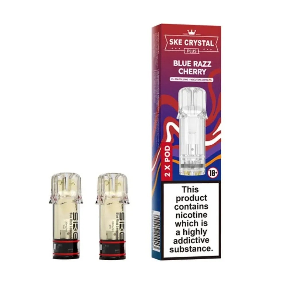 Blue Razz Cherry Prefilled Pods by SKE Crystal Plus (2 x 2ml)
