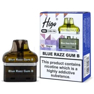Blue Razz Gum B Higo BB 4000 Refill Pods