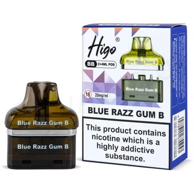 Blue Razz Gum B Higo BB 4000 Refill Pods