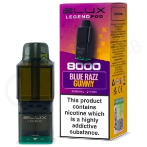 Blue Razz Gummy Elux Legend 8000 Prefilled Pod