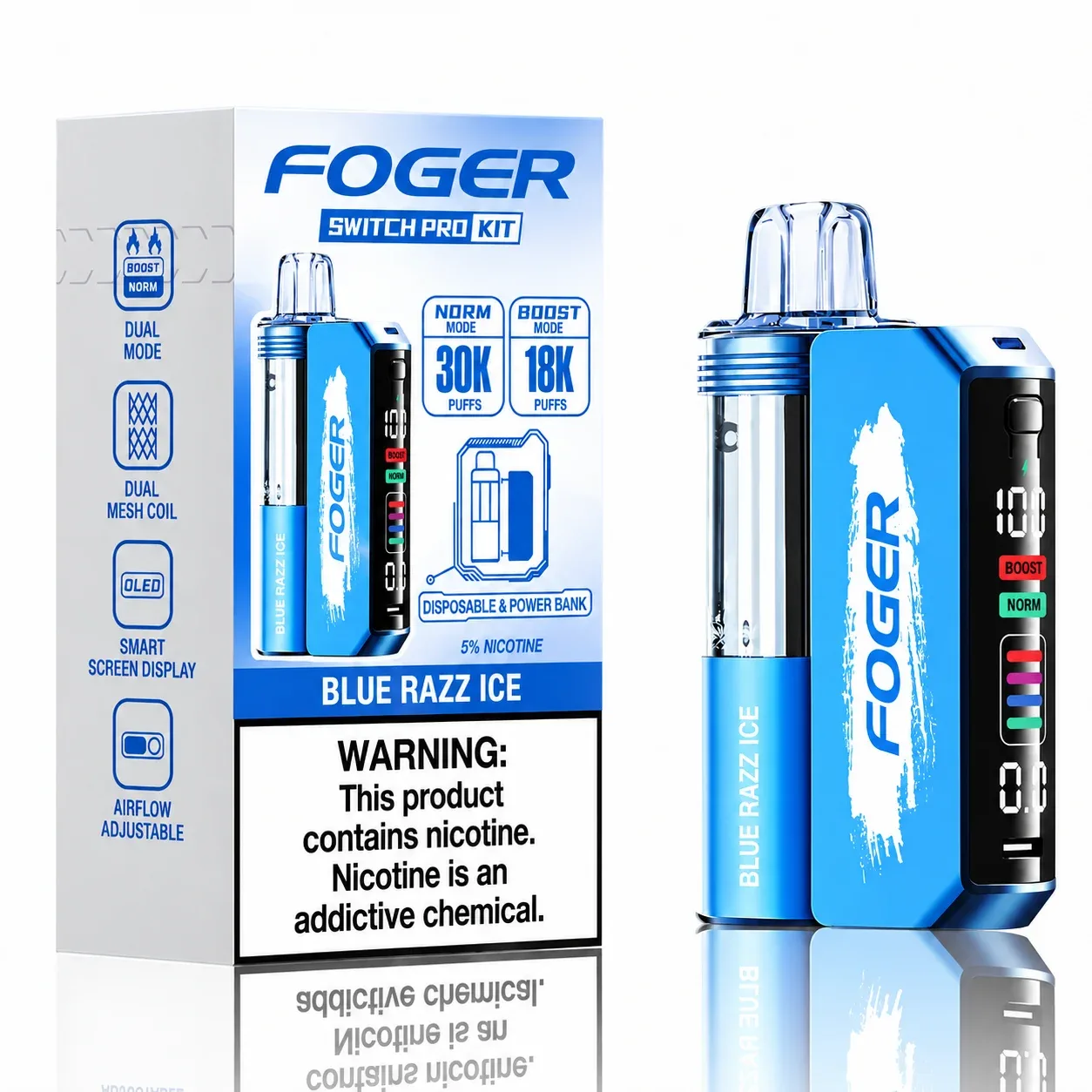 Blue Razz Ice - Foger Switch Pro 30K Disposable Kit