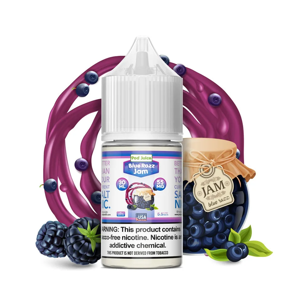 Blue Razz Jam by Pod Juice Salts Series 30mL