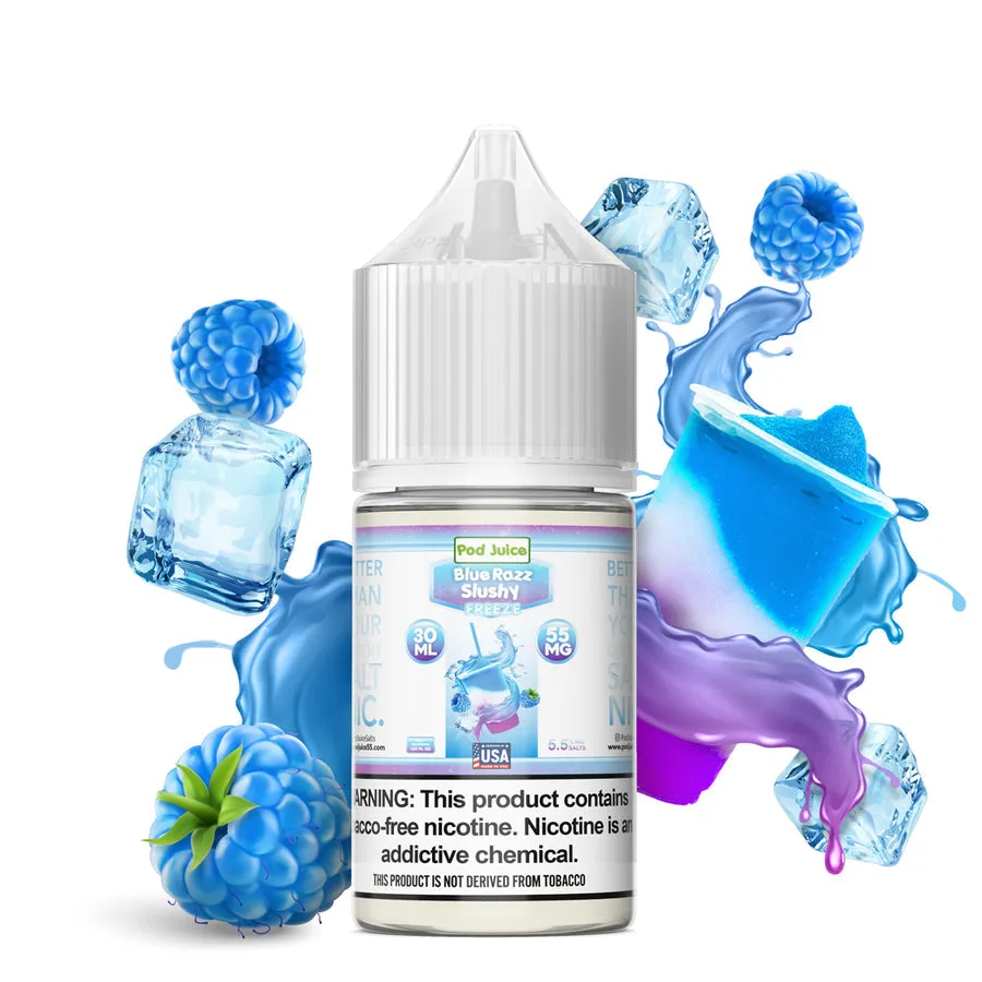 Blue Razz Slushy Freeze by Pod Juice Salts Series 30mL