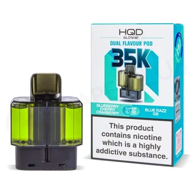 Blueberry Cherry Cranberry & Blue Razz GB HQD Glow Air 35K Refill Pods