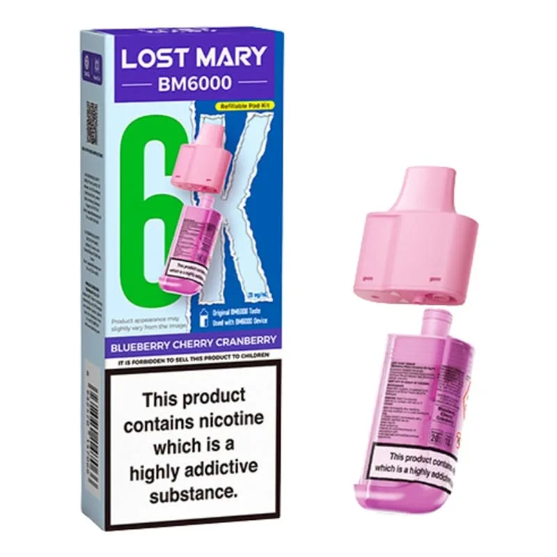Blueberry Cherry Cranberry BM6000 Prefilled Pods by Lost Mary (2ml + 10ml)