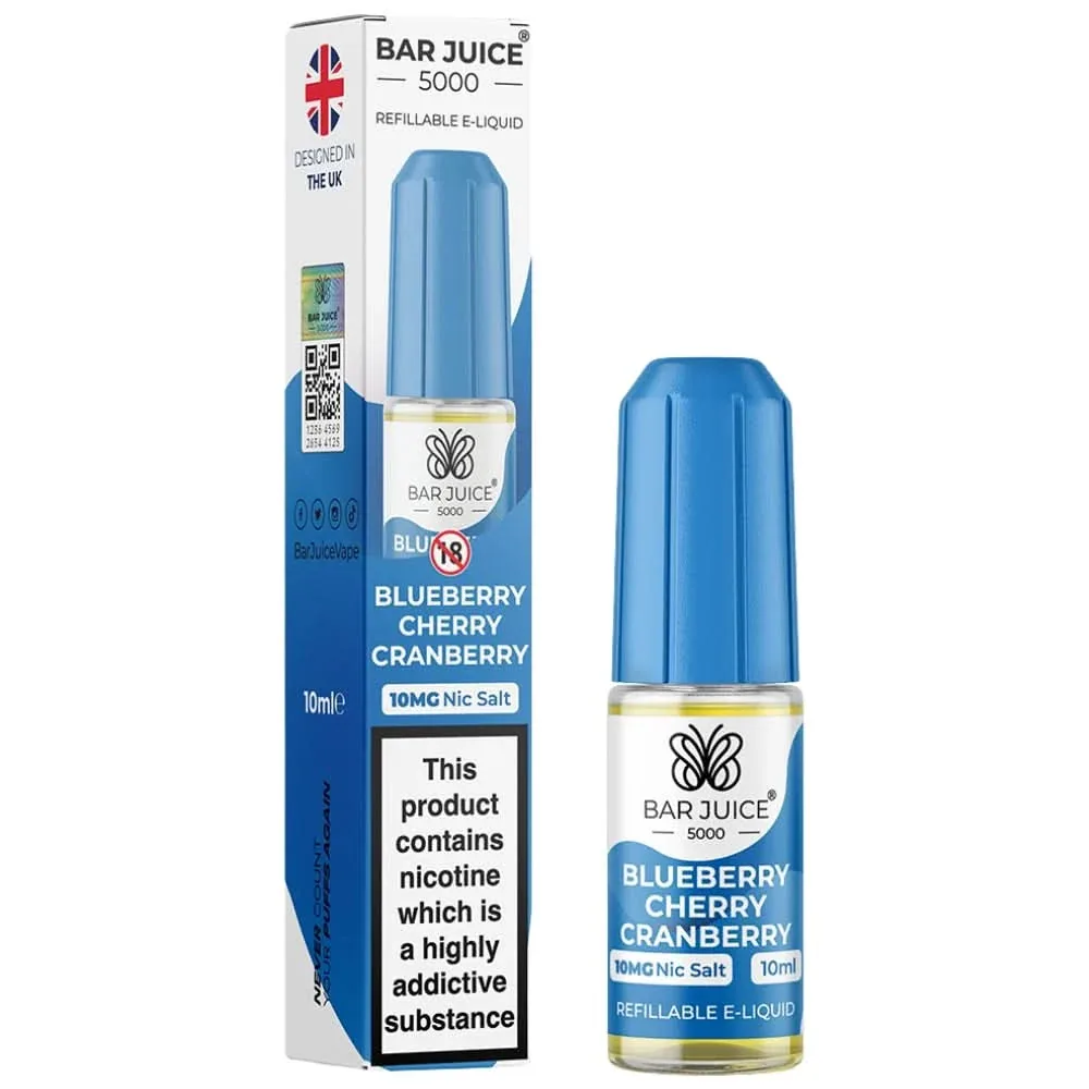 Blueberry Cherry Cranberry Nic Salt E-Liquid by Bar Juice 5000 (10ml)
