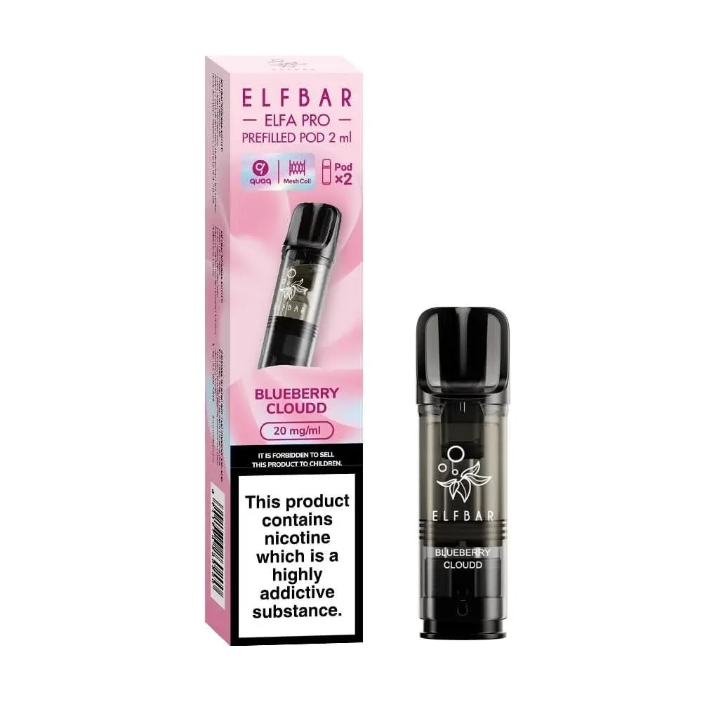 Blueberry Cloudd (Cotton Candy) Prefilled Pods Elfa PRO Series by Elf Bar (2 x 2ml)