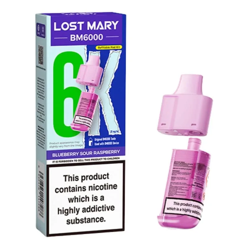 Blueberry Sour Raspberry BM6000 Prefilled Pods by Lost Mary (2ml + 10ml)