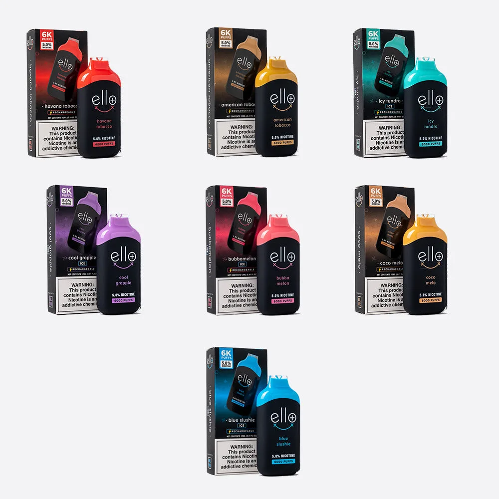BLVK Disposable - Ello Plus 6000 Puffs (12mL) 50mg