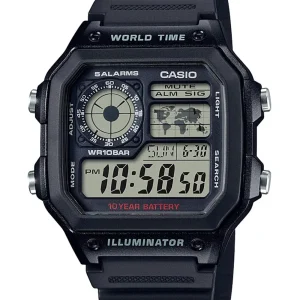 Casio Men's Black AE-1200WH-1AJH Wristwatch - Genuine Collection