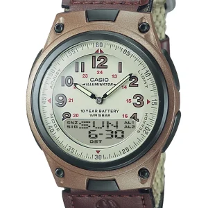 Casio Men's Ivory Sand Beige Wristwatch AW-80V-5BJF Cross Band Collection