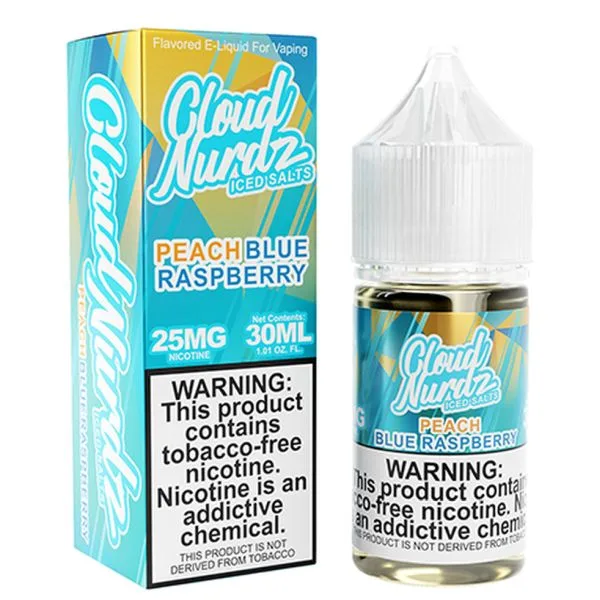 Cloud Nurdz Peach Blue Raspberry Iced Nic Salt- (30mL)