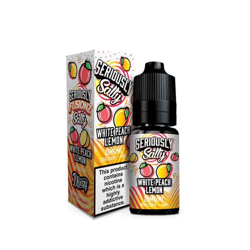Doozy Vape Co Seriously Fusionz Salty White Peach Lemon 10ml Nic Salt E-Liquid - Image 2