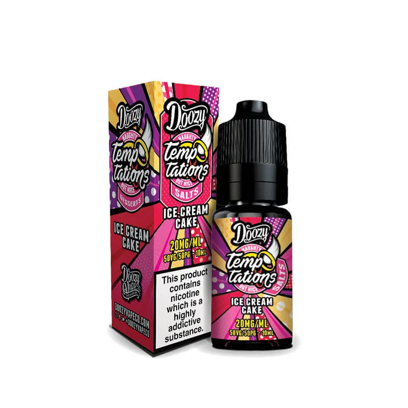 Doozy Vape Co Temptations Ice Cream Cake Nic Salt 10ml E-Liquid - Image 2