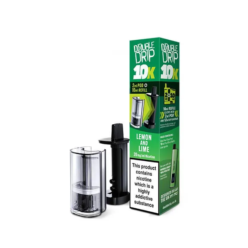 Double Drip 10K Lemon & Lime Prefilled Vape Pods + Refill
