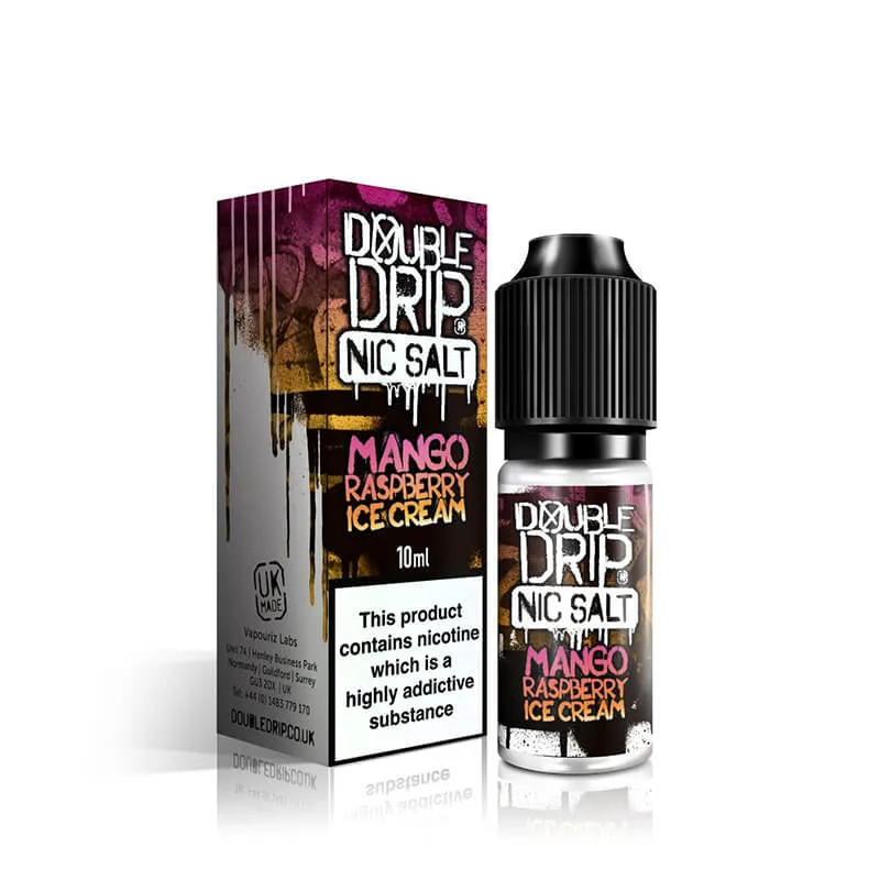 Double Drip Mango Raspberry Ice Cream Nic Salts E Liquid 10ml - Image 2