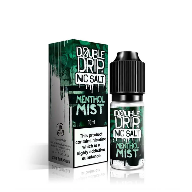 Double Drip Menthol Mist Nic Salts E Liquid 10ml - Image 2