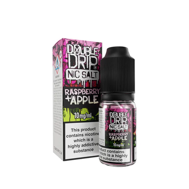 Double Drip Raspberry & Apple Nic Salt 10ml - Image 2
