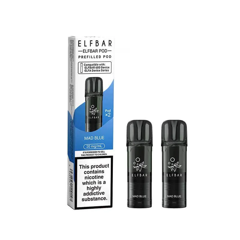 Elf Bar 600 Mad Blue Prefilled Vape Pods 20mg - 2PK