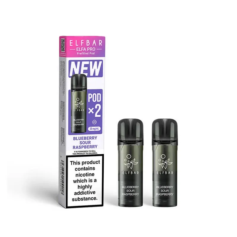 Elf Bar Elfa Pro Blueberry Sour Raspberry Prefilled Pod 20mg - 2 Pack