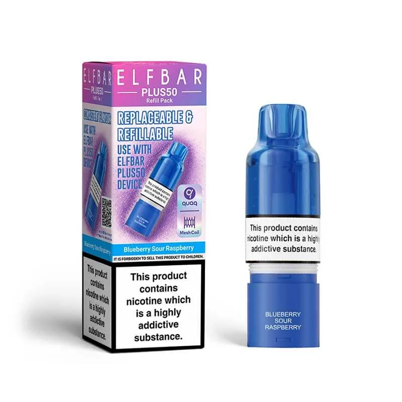 Elf Bar Plus50 Blueberry Sour Raspberry Prefilled Pod + Refill