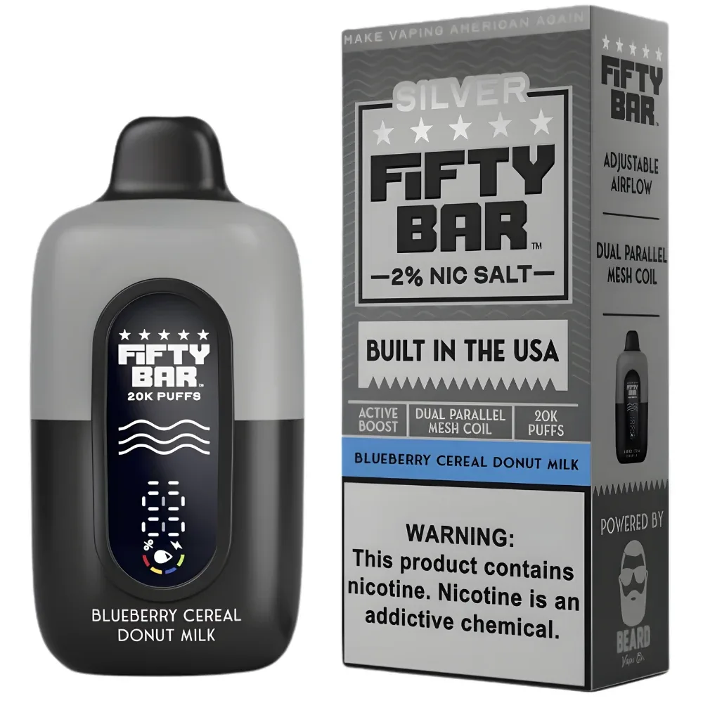 Fifty Bar Silver 2% 20K Disposable Vape - Image 2