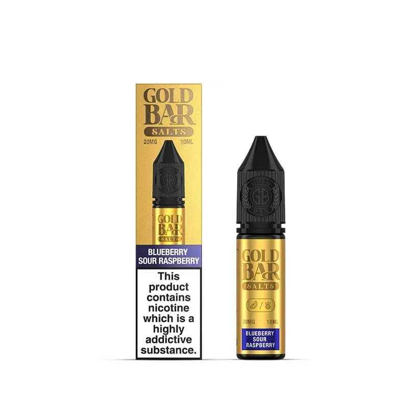 Gold Bar Salts Blueberry Sour Raspberry Nic Salt E-Liquid 10ml - Image 2