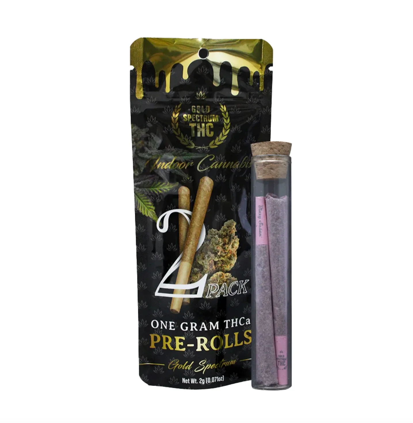 Gold Spectrum 2-Pack THCA Prerolls 1G - Image 2
