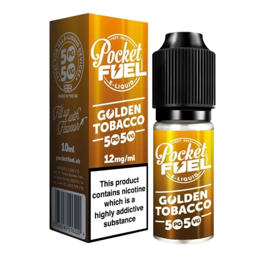 Golden Tobacco 50/50 E-Liquid by Pocket Fuel (10ml)