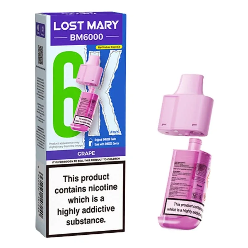 Grape BM6000 Prefilled Pods by Lost Mary (2ml + 10ml)