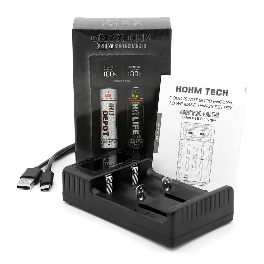 Hohm Tech Onyx Ohm 2A USB-C Charger 2-bay
