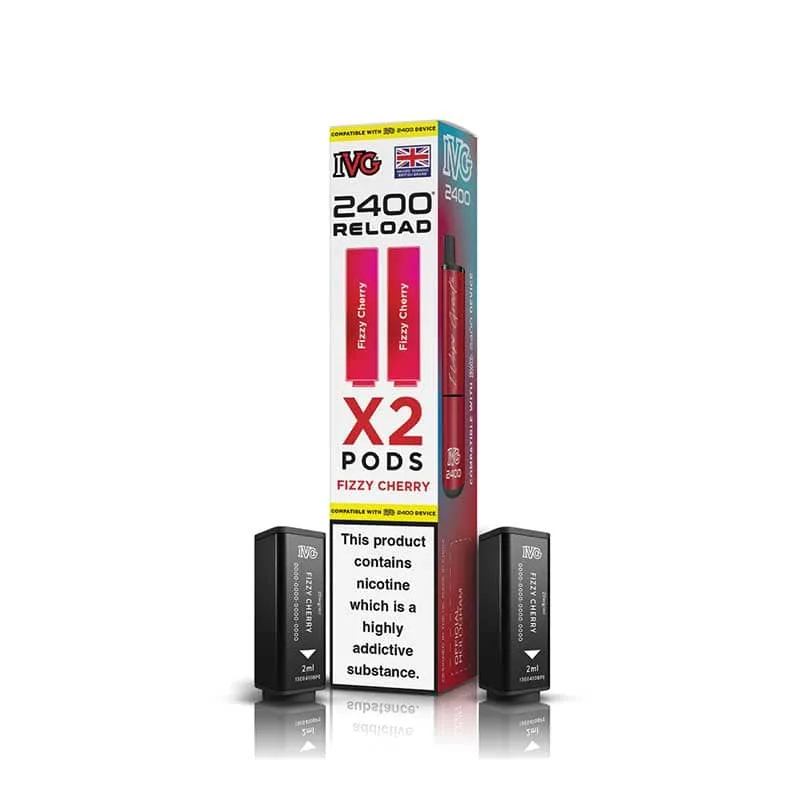 IVG 2400 Reload Fizzy Cherry Prefilled Vape Pods - 20mg - 2PK