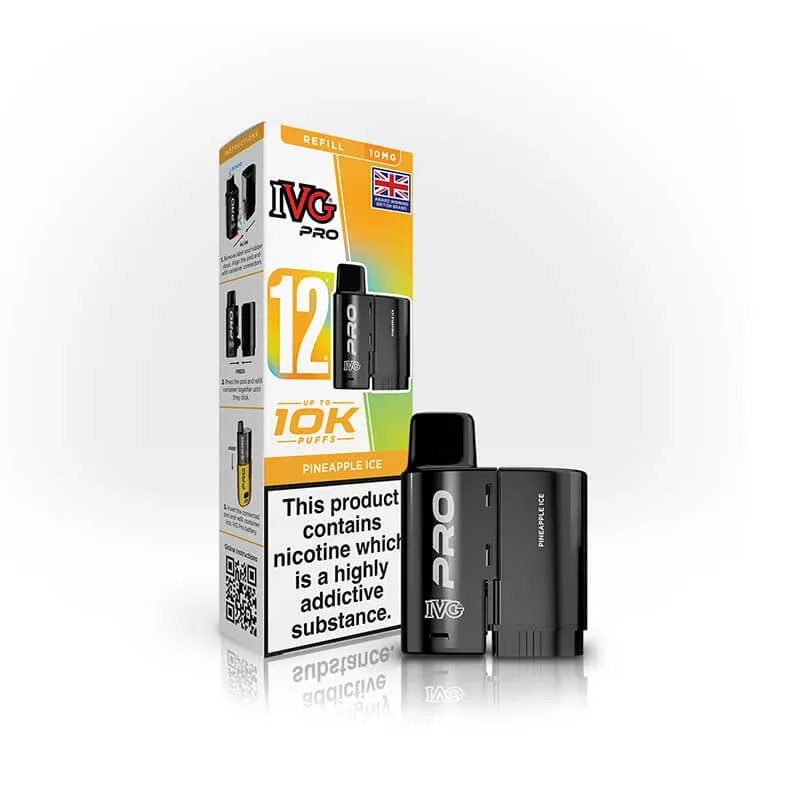 IVG Pro 12 Pineapple Ice Prefilled Vape Pod + Refill - Image 2