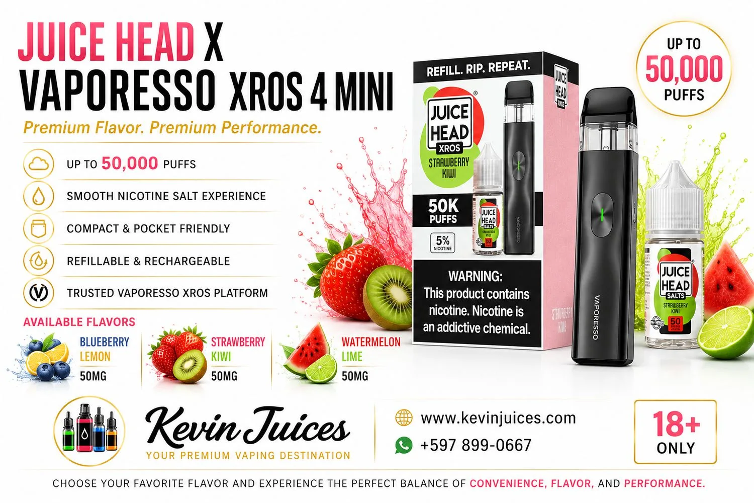 Juice Head x Vaporesso XROS 4 Mini Kit Bundle - Image 2