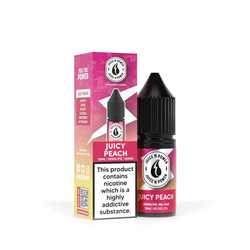 Juice N Power Bar Salts Juicy Peach 10ml E-Liquid