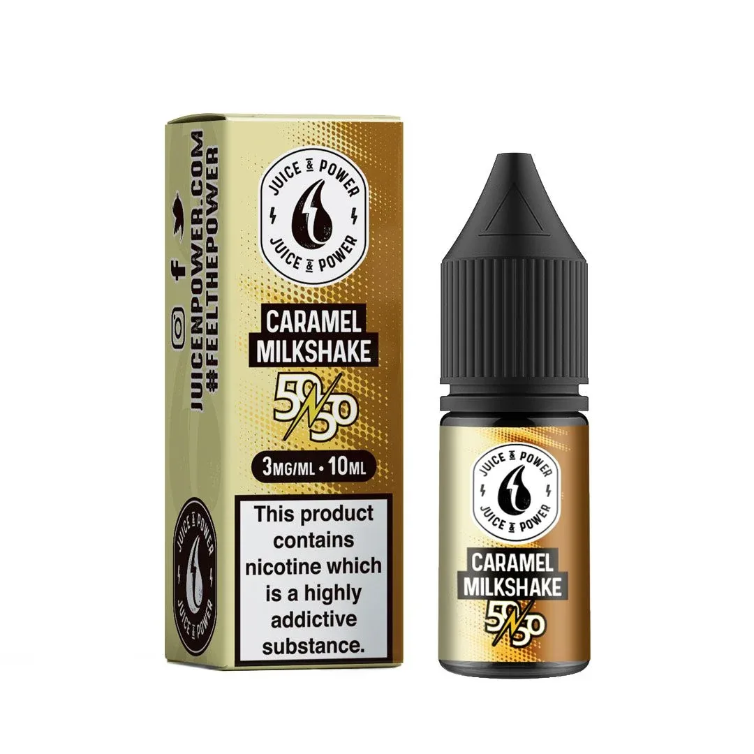 Juice N Power Caramel Milkshake 50/50 E-Liquid - Image 2