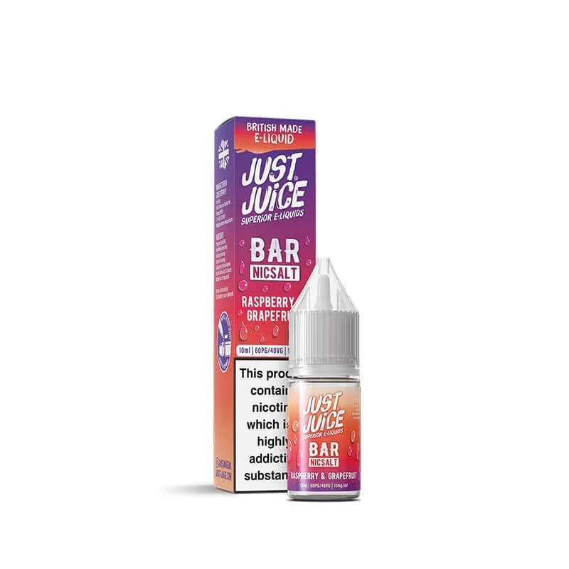 Just Juice Bar Range Raspberry & Grapefruit 10ml Nic Salt E-Liquid - Image 2