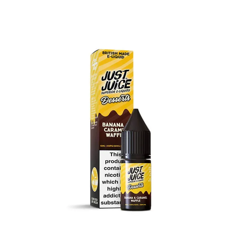 Just Juice Desserts Banana & Caramel Waffle 10ml Nic Salt E-Liquid - Image 2