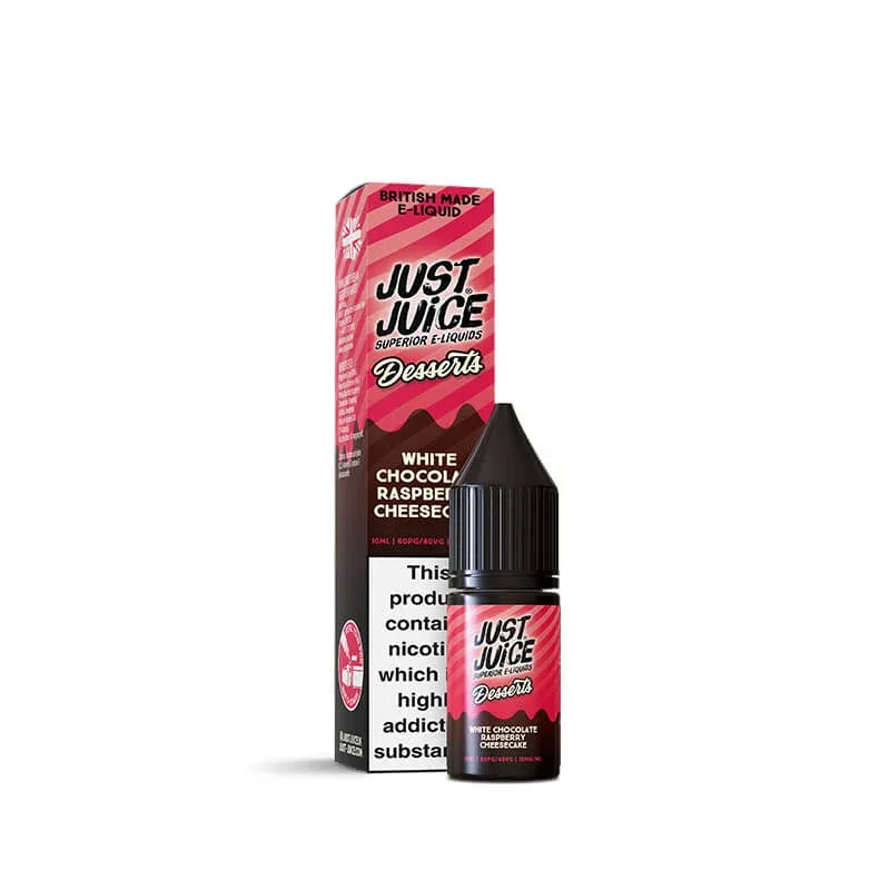 Just Juice Desserts White Chocolate Raspberry Cheesecake 10ml Nic Salt E-Liquid - Image 2