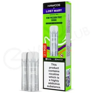 Kiwi Passion Fruit Guava Hawcos x Lost Mary Crystal Pro Prefilled Pods