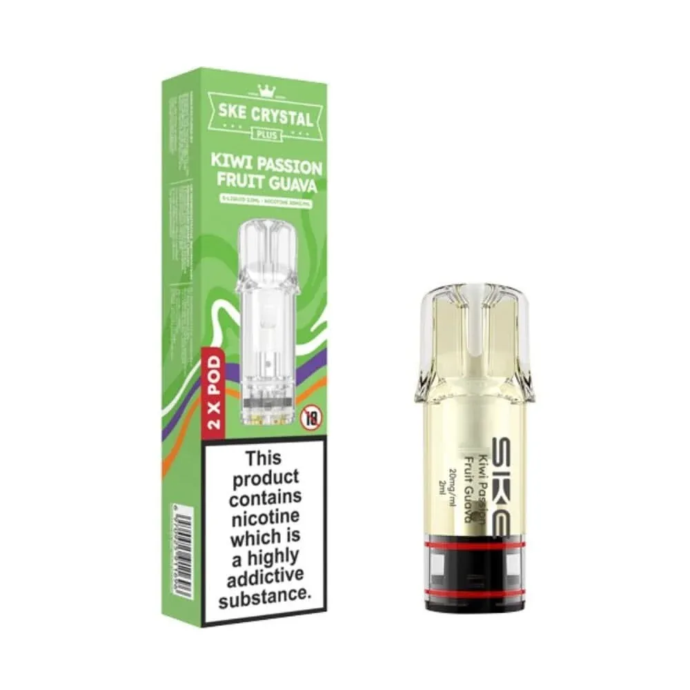 Kiwi Passion Fruit Guava Prefilled Pods by SKE Crystal Plus (2 x 2ml)