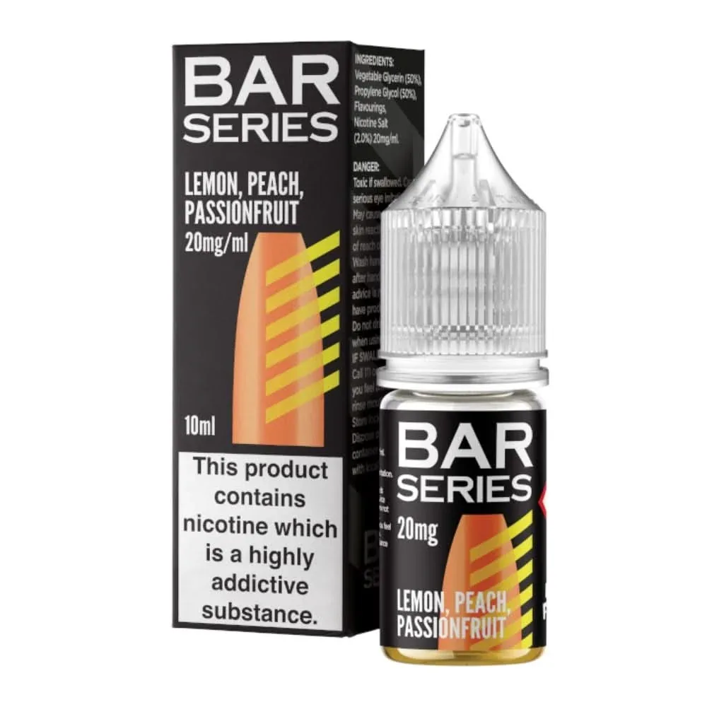Lemon Peach Passionfruit Nic Salt E-Liquid by Bar Series (10ml)